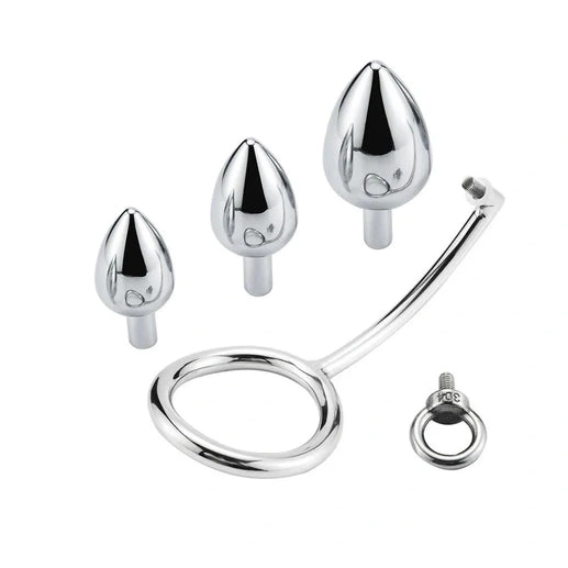 DiscreetChoice Hook Cock with Set Anal Stainless Steel Ring 4663 1108